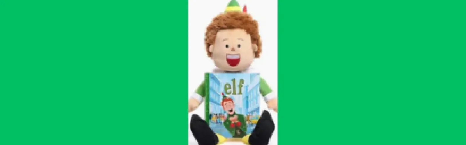 Plush version of Buddy the Elf, the main character in the movie, Elf.