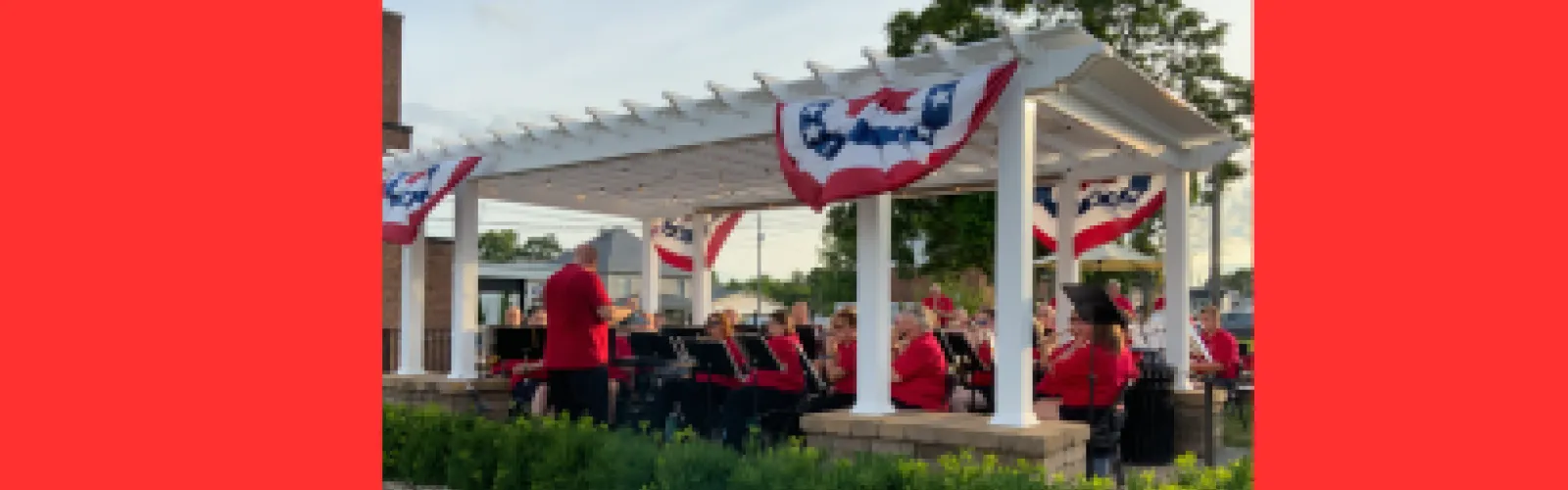 Canfield Community Band Performing at the East Palestine Library Pergola
